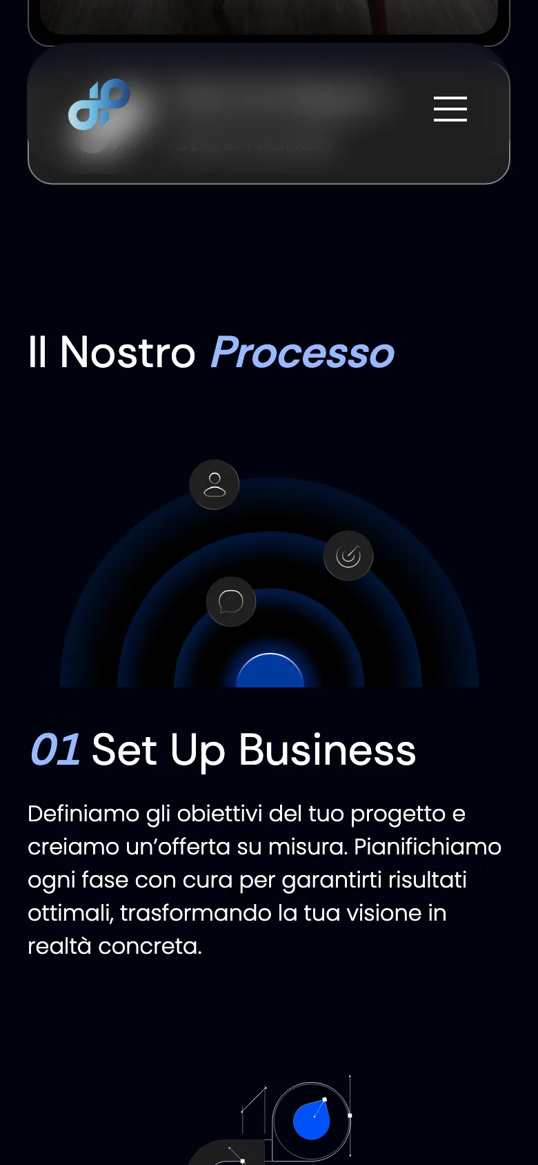 Dep Consulting process section on mobile, starting with business set-up
