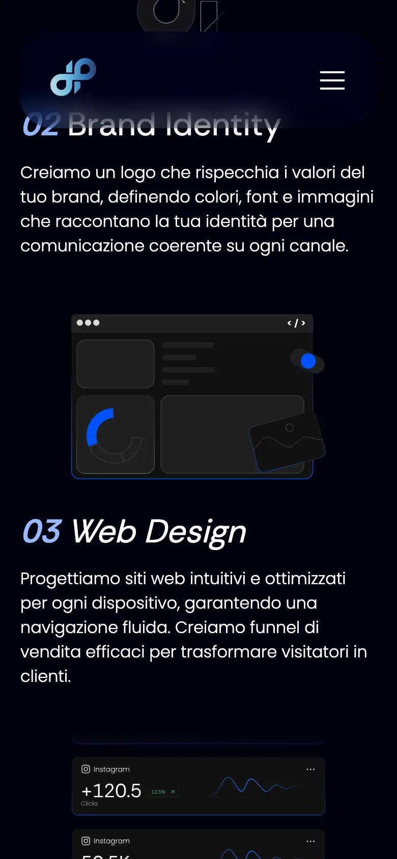 Dep Consulting brand identity and web design services on mobile