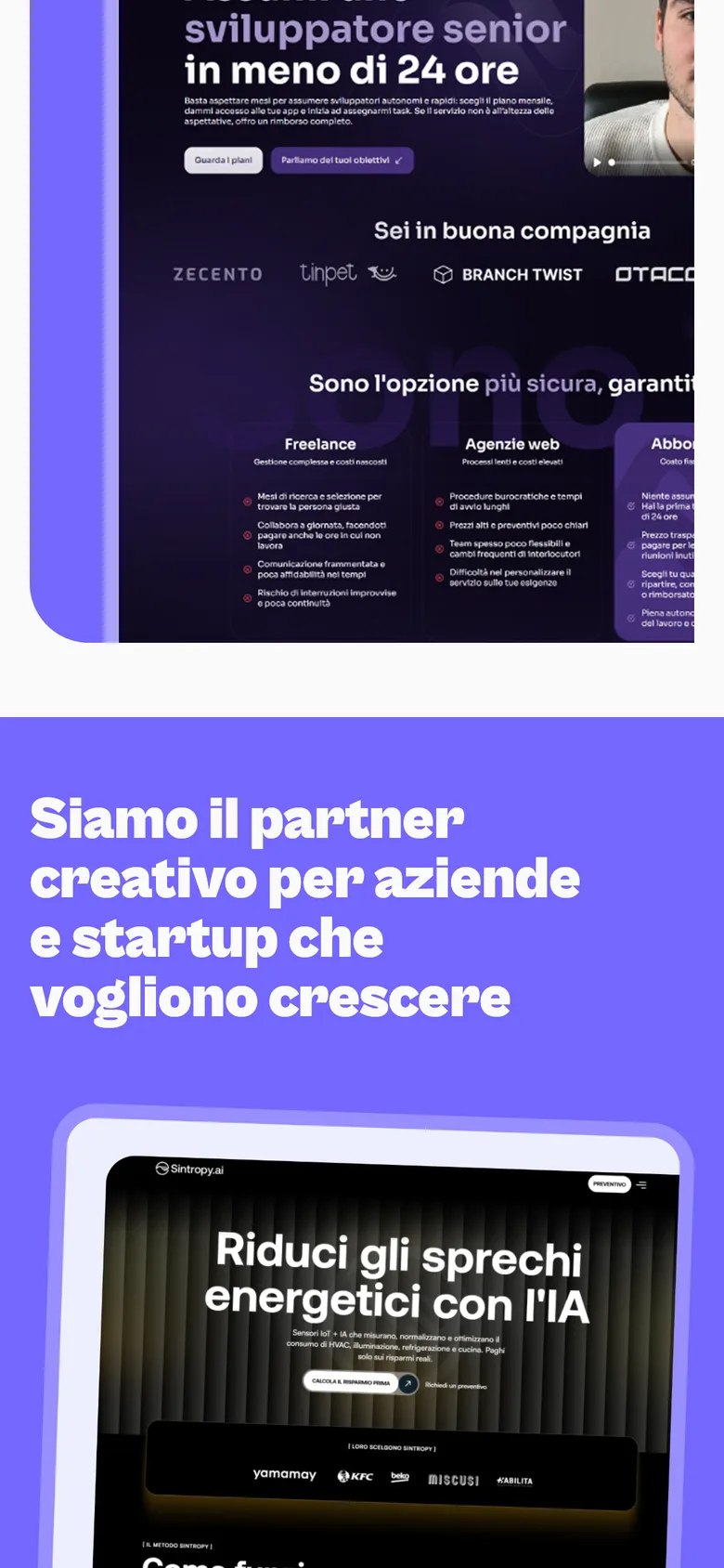 Audace Agency partner section on mobile