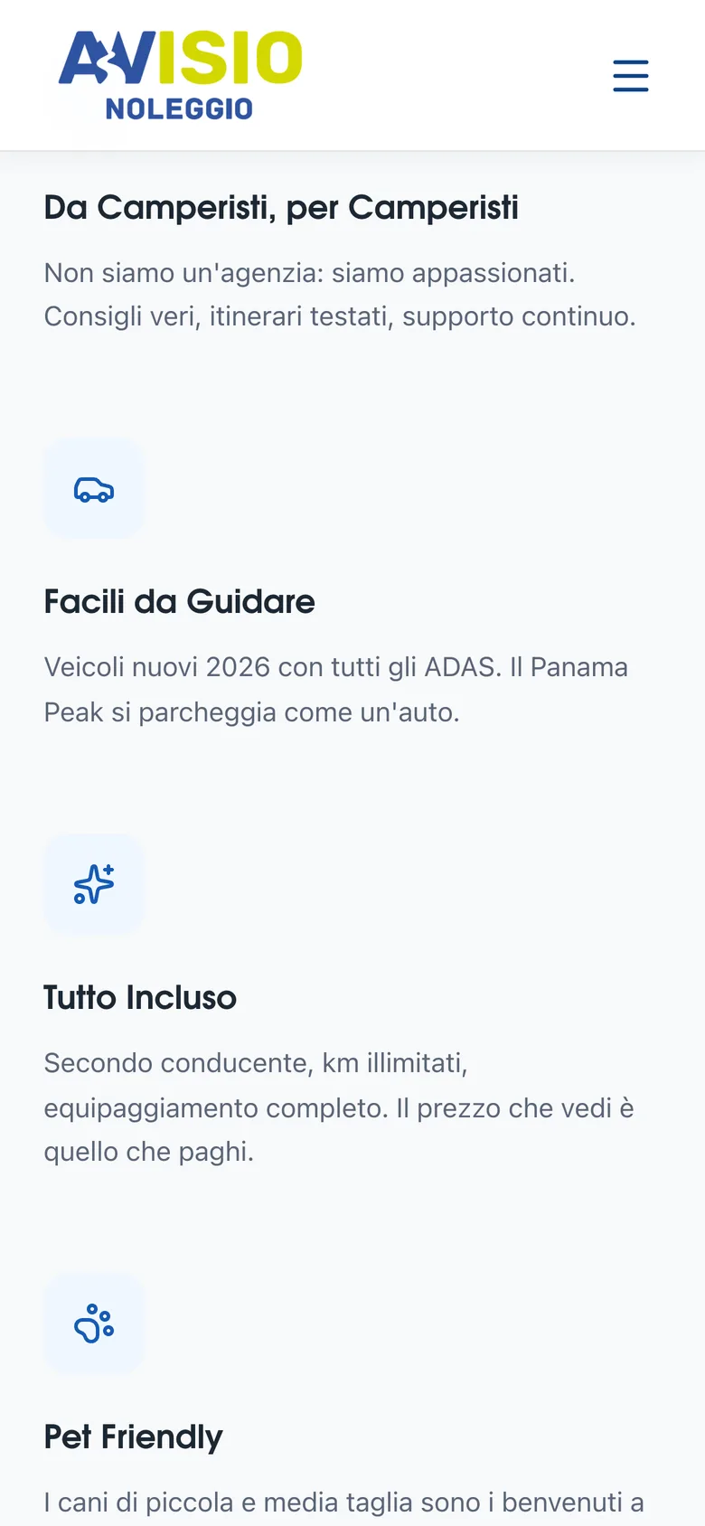 Avisio Noleggio on mobile: easy to drive, all inclusive, pet friendly